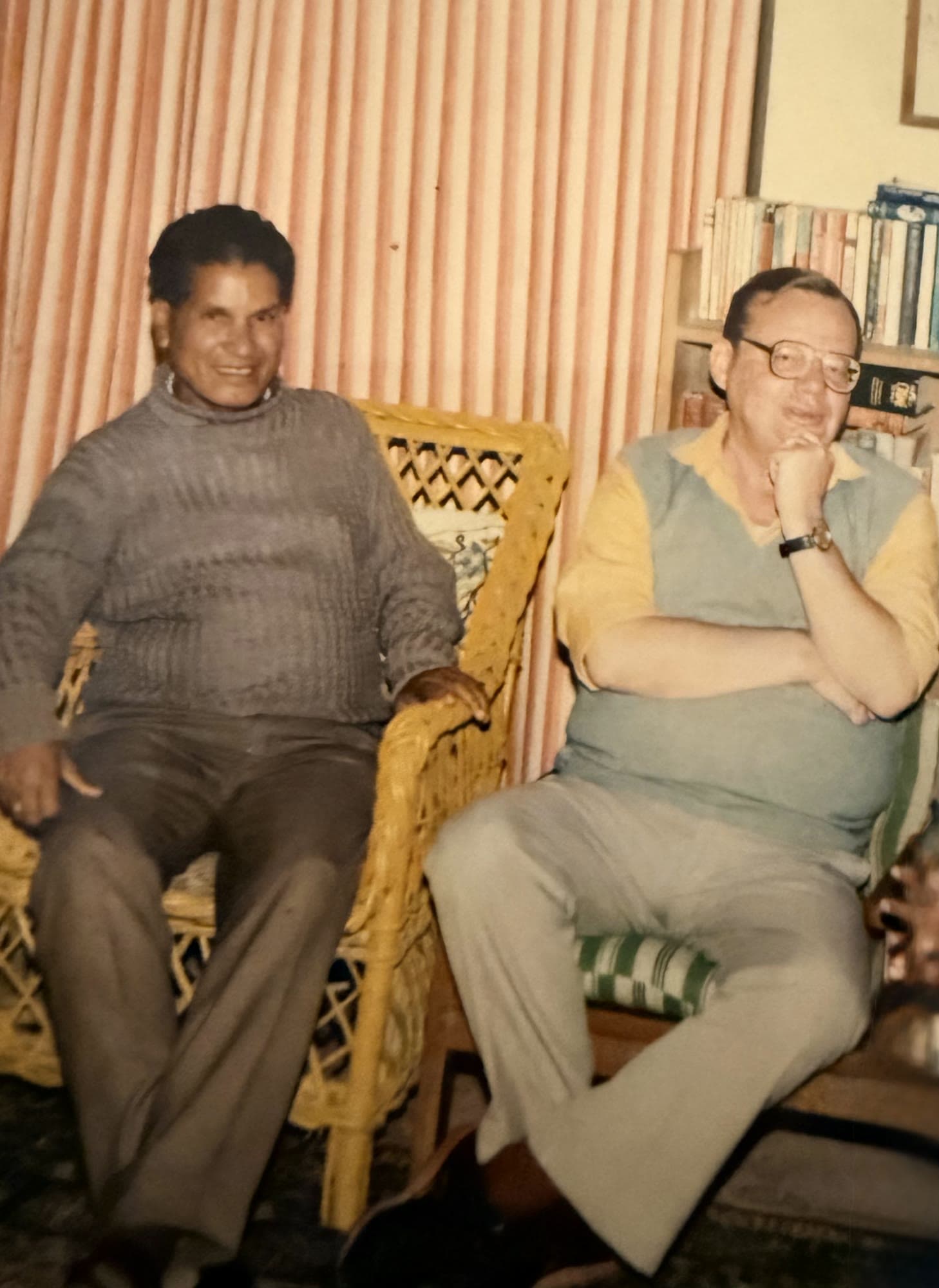 Dr. Haridutt Bhatt Shailesh seated beside Ruskin Bond