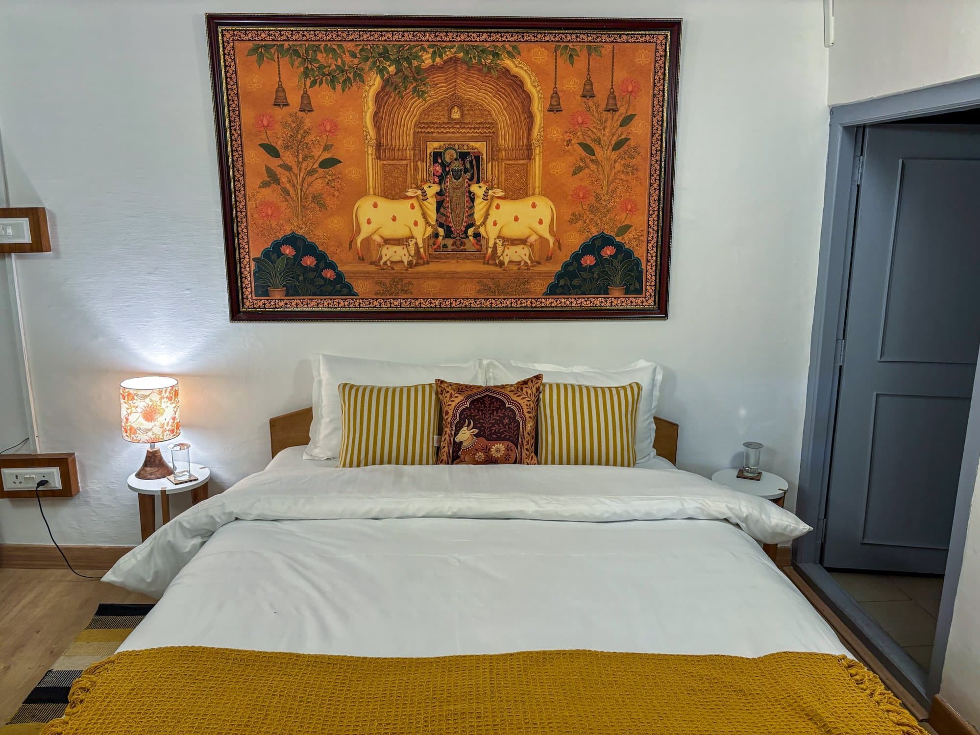 Shrinathji in a jharokha: a Nathdwara Pichwai at Shail Shikhar Cottage, Mussoorie